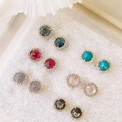 rosie earrings in a variety of sizes and hues