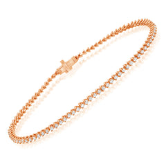 small diamond tennis bracelet in 14k rose gold