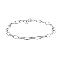 hand made chain bracelet in 14k white gold