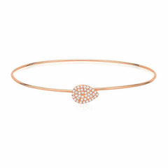 pear shape pave bangle with hook closure