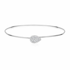 pear shape pave bangle with hook closure