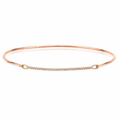 14k gold diamond bar bangle in rose