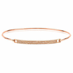 Diamond Pave Bar Bangle in Rose Gold