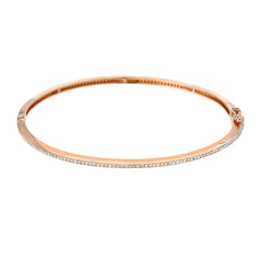 simple diamond bangle in rose gold