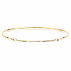 14k gold diamond bar bangle in yellow