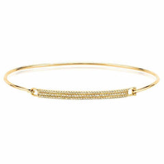 Diamond Pave Bar Bangle in Yellow Gold