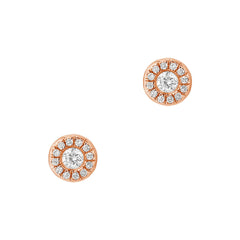 Petite diamond halo post earrings