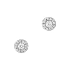 Petite diamond halo post earrings