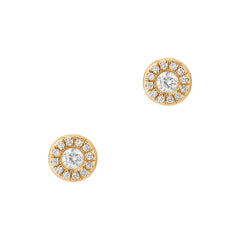 Petite diamond halo post earrings