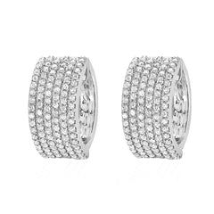 wide micropave diamond huggies