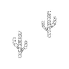 Cactus earrings in diamonds and 14k gold