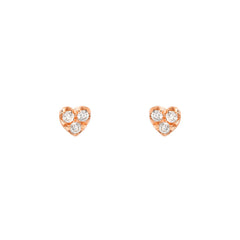 extra petite diamond heart post earrings