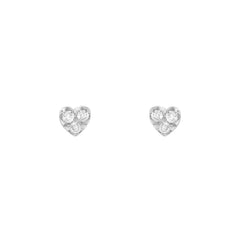 extra petite diamond heart post earrings