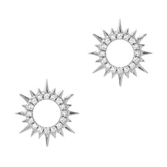 little sunshine post earrings in 14k gold and diamonds