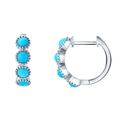 turquoise and gold huggie hoop earrings