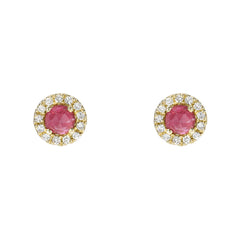 mini pink tourmalines in 14k gold and diamonds