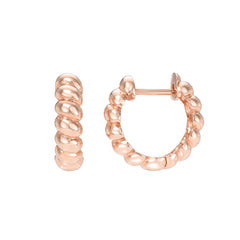 thick twist huggies in 14k gold