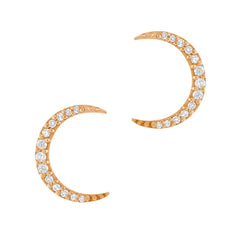 larger size crescent moon studs