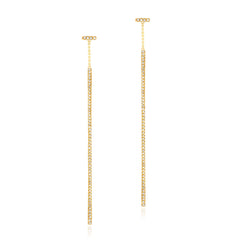 cascading diamond bar post back earrings in 14k yellow gold