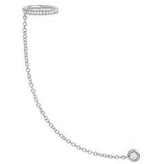 cuff chain bezel post single earring