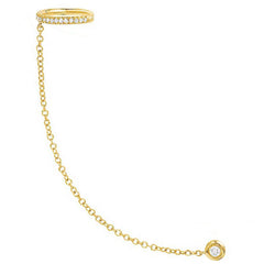 cuff chain bezel post single earring