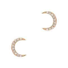 crescent moon micropave diamond earrings