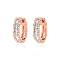 heirloom huggies with micropave diamonds and baguette diamonds