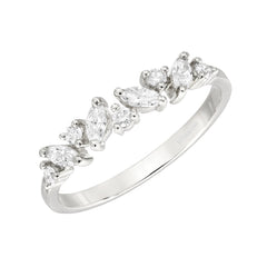 Marquise and round diamond jumble band