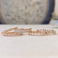 Marquise and round diamond jumble band