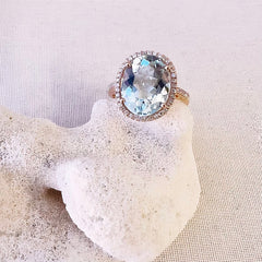 Aquamarine oval ring