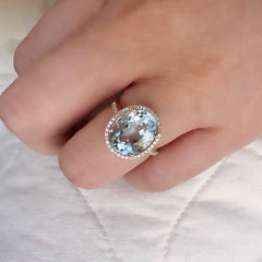 Aquamarine oval ring