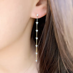 cascading icicle earring in gold and diamonds