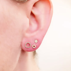 round studs on ear