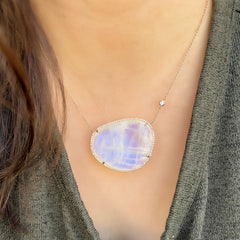 large rainbow moonstone necklace