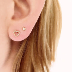 extra petite diamond heart post earrings