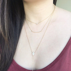 Petite pave disc necklace