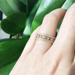 pave eternity band with milgrain border