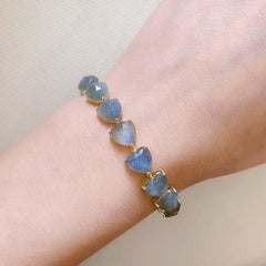 heart shaped labradorite tennis bracelet