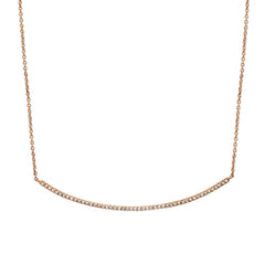 long diamond and gold bar curve necklace