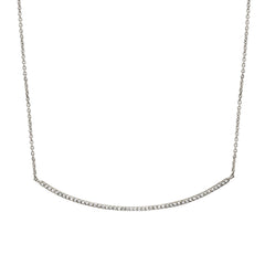 long diamond and gold bar curve necklace