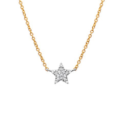 micropave diamond and gold star necklace 