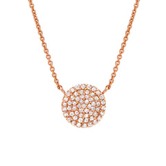 8mm diameter diamond pave disc necklace