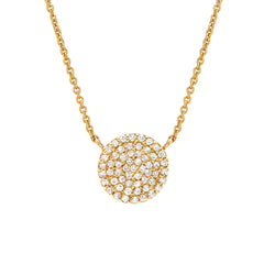 8mm diameter diamond pave disc necklace