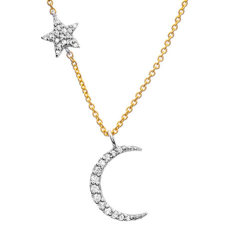 Mini Moon and Star Necklace