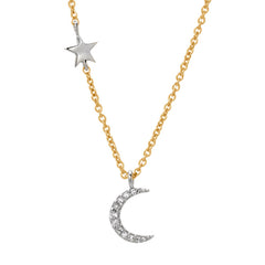 tiny moon and star necklace