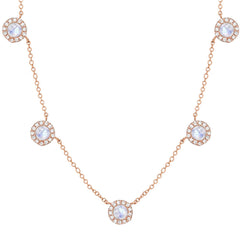 14k gold and diamond multi rosie rainbow moonstone necklace