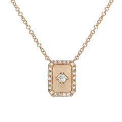 14k gold and diamond mirro necklace