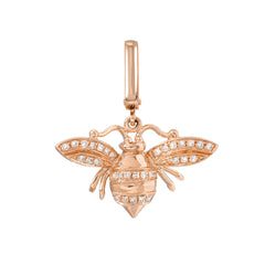 bee clip charm in 14k solid gold and diamonds