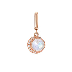 14k gold and diamond moon phase rainbow moonstone clip charm