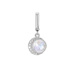 14k gold and diamond moon phase rainbow moonstone clip charm